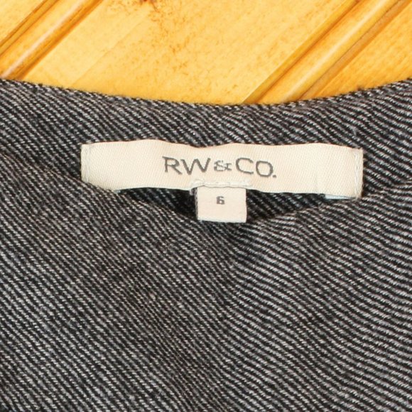 RW&CO Wool 2 Piece Pant Suit Grey Size 6 Waist Jacket Slacks Straight Leg - Picture 8 of 10